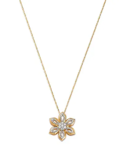 Bloomingdale's Fine Collection Diamond Flower Pendant Necklace In 14k Yellow Gold, 0.7 Ct. T. W. - Exclusive