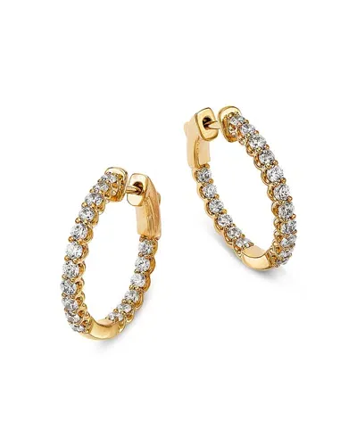 Bloomingdale's Fine Collection Diamond Inside Out Round Hoop Earrings In 14k Yellow Gold, 1 Ct. T. W.