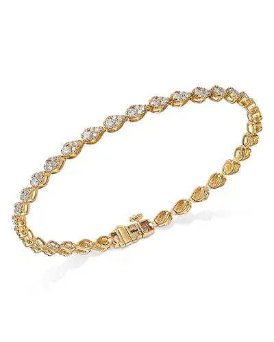 Bloomingdale's Fine Collection Diamond Mini Pear Cluster Tennis Bracelet In 14k Yellow Gold, 2.00 Ct. T. W.