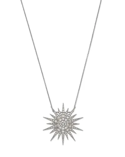 Bloomingdale's Fine Collection Diamond Starburst Pendant Necklace 14k White Gold, 2.0 Ct. T. W.