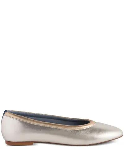 Blue Bird Shoes Metallic Ballerina Shoes In Silver