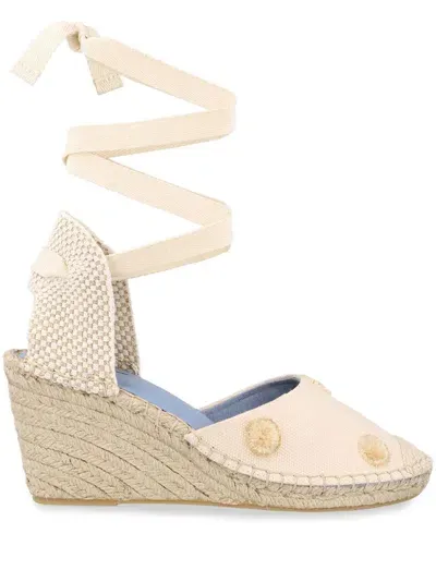 Blue Bird Shoes Pompom-embellished Espadrilles In Weiss