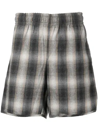 Blue Sky Inn Check Pattern Shorts In Grey