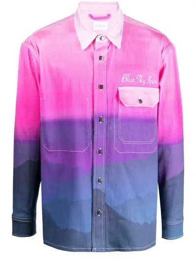 Blue Sky Inn Gradient-effect Shirt Jacket In Violet