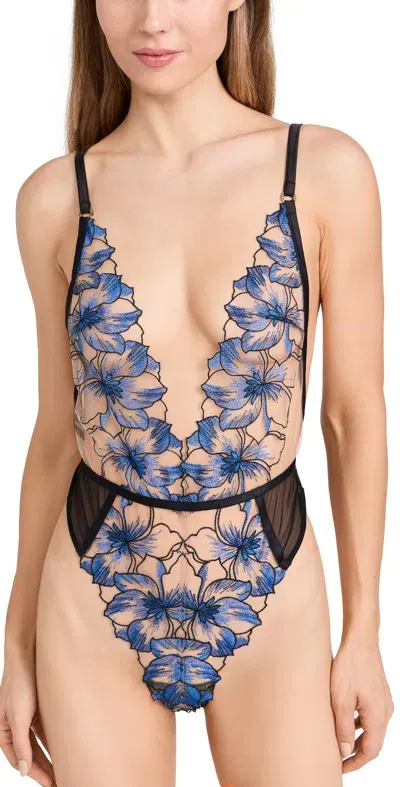 Bluebella Lyandra Soft Bodysuit Blue/black In Egyp Blu/mar Blu/blk