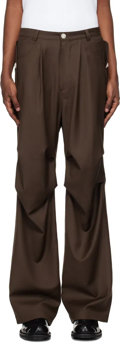 Bluemarble Brown Parachute Trousers In Brw