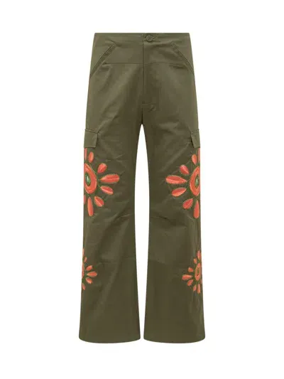 Bluemarble Khaki Embroidered Cargo Pants