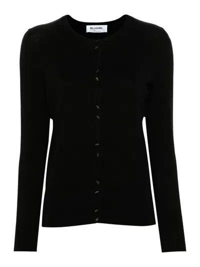 Blugirl Fine-knit Cardigan In Negro