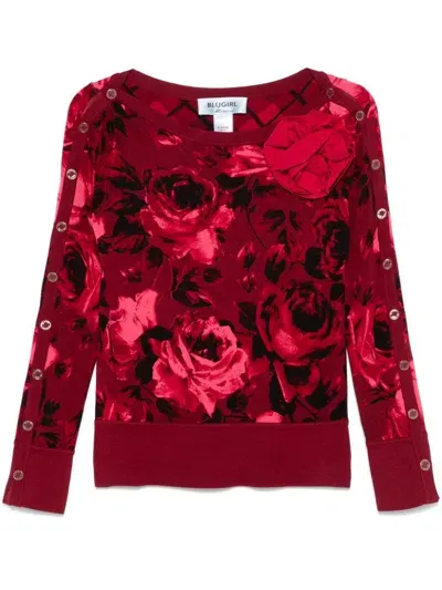 Blugirl Enchanted Roses Sweater In Multicolour