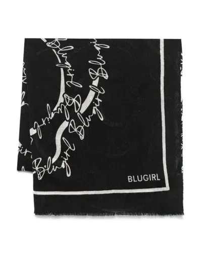 Blugirl Logo-print Scarf In Black