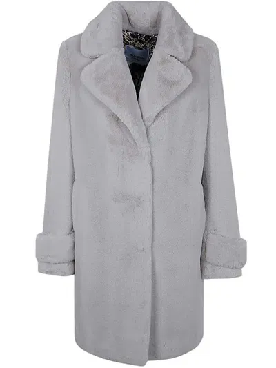 Blugirl Long Castor Foux Coat In White