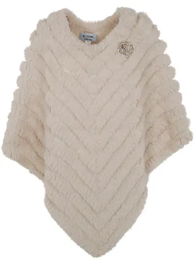 Blugirl Poncho Fake Fur In White