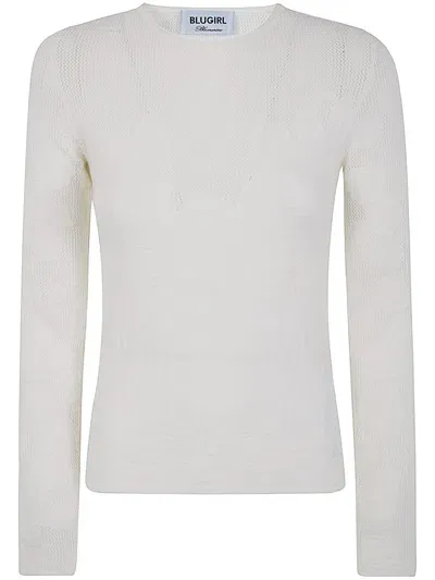 Blugirl Round Neck Sweater In White