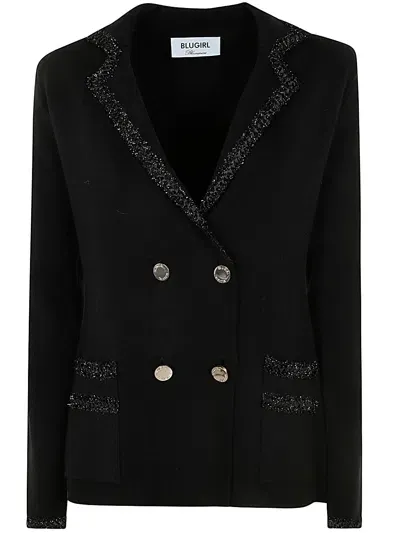 Blugirl Simil Blazer Jacket Sweater In Black