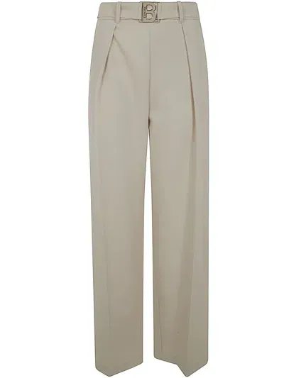 Blugirl Wide Wool Stretch Trousers In White