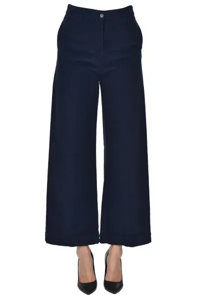 Blukey Corduroy Trousers In Navy Blue