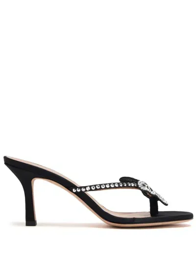 Blumarine 75mm Butterfly Mules In Black