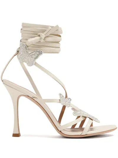 Blumarine 95mm Butterfly-appliqué Sandals In White