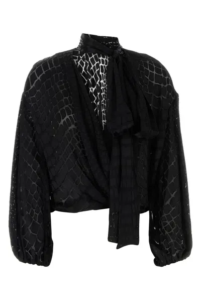 Blumarine Blusa Croc Devore'-42 Nd  Female In Black