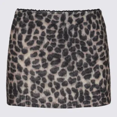 Blumarine Brown Mini Skirt In Black