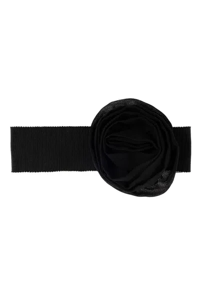 Blumarine Floral Patch Choker In Black