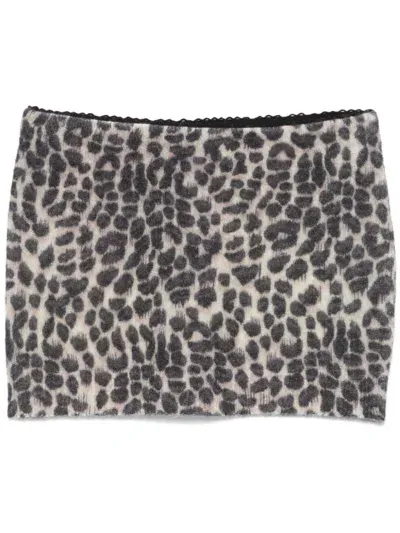 Blumarine Leopard-pattern Mini Skirt In Multicolour