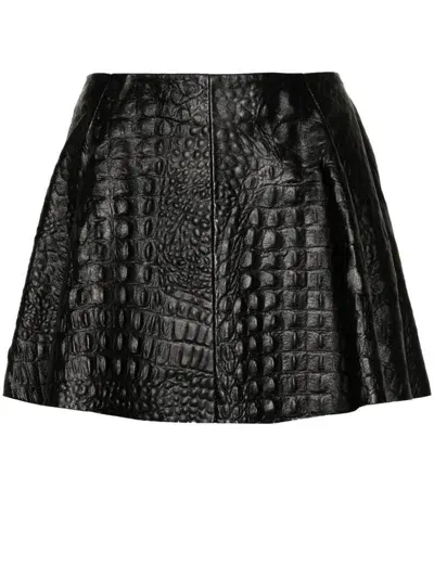 Blumarine Pleated Mini Skirt In Black