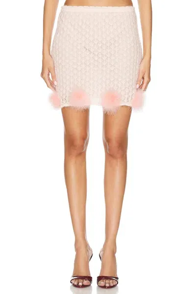 Blumarine Sheer Mini Skirt In Powder Pink