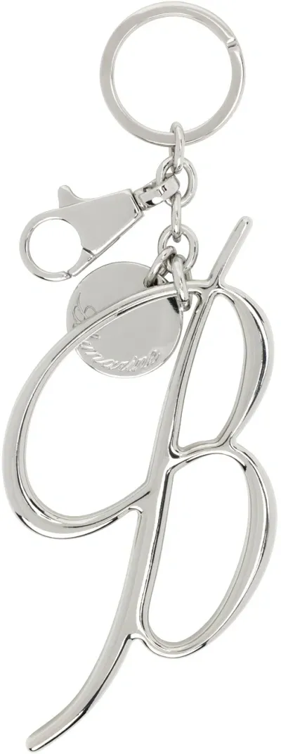 Blumarine Silver B Monogram Keychain In N0996 Nikel Free Tel