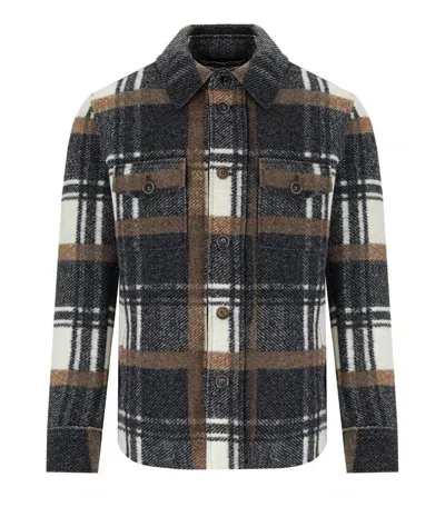 Bob Percy Check Grey Brown Shirt Jacket