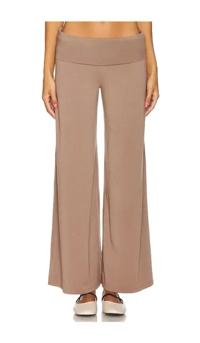 Bobi Wide Leg Pant In Brown