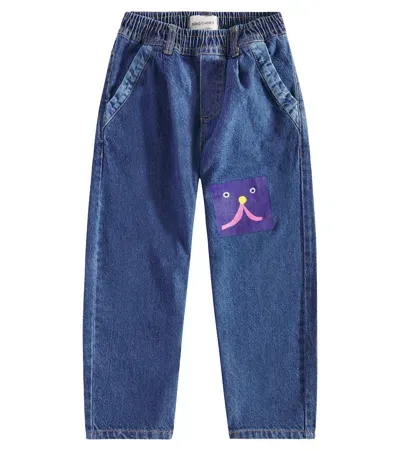 Bobo Choses Kids' Funny Face Jeans In Blue