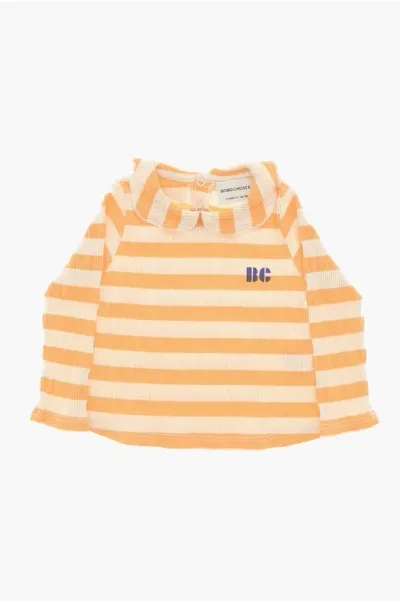 Bobo Choses Striped Lightweight Sweater With Polo Neck