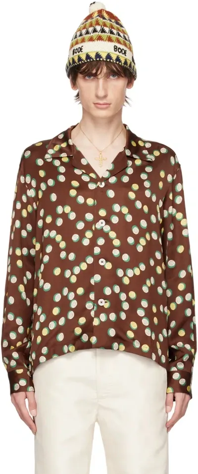 Bode Brown Bubble Dot Shirt In Brown Multi