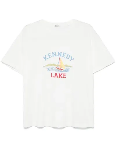 Bode Kennedy Lake-print T-shirt In Cream