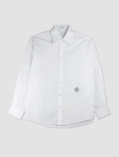 Bode Camicia Monogrammed In Bianco