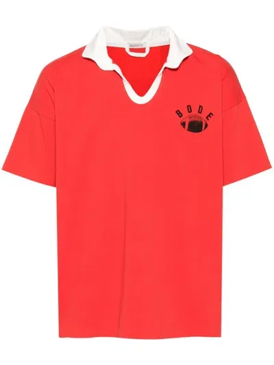 Bode Worcester Polo Shirt In Red