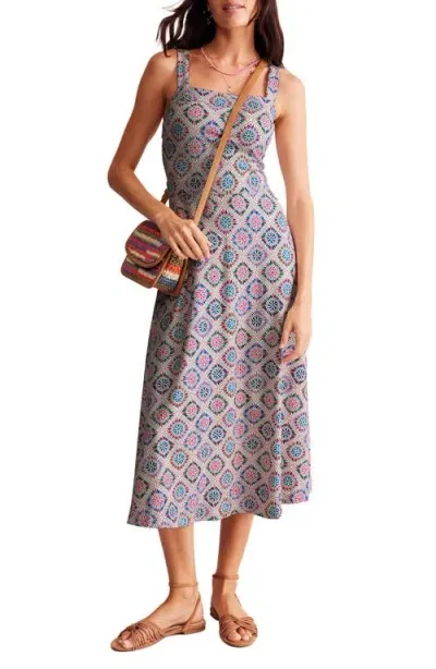 Boden Bridget Geo Print Square Neck Midi Sundress In Multi Painterly Geo