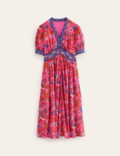 Boden Elsa Midi Tea Dress Sangria Sunset, Hotch Women