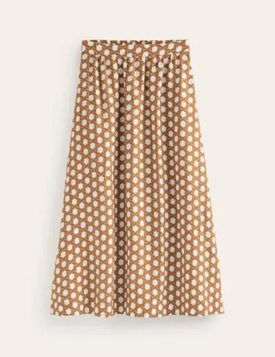 Boden Florence Linen Skirt Rubber, Honeycomb Geo Women