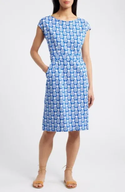 Boden Florrie Print Jersey Dress In Surf The Web, Pineapple Geo