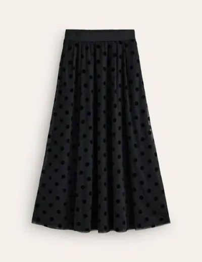 Boden Isabella Tulle Midi Skirt Black, Spots Women  In Black/ Spots