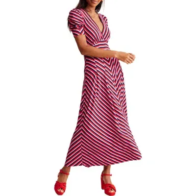 Boden Kristen Stripe A-line Dress In Rouge, Lilac Stripe