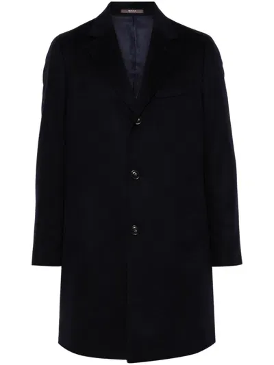 Boggi Milano Cashmere Coat In Blue