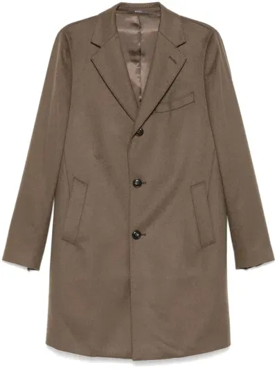 Boggi Milano Cashmere Coat In Braun