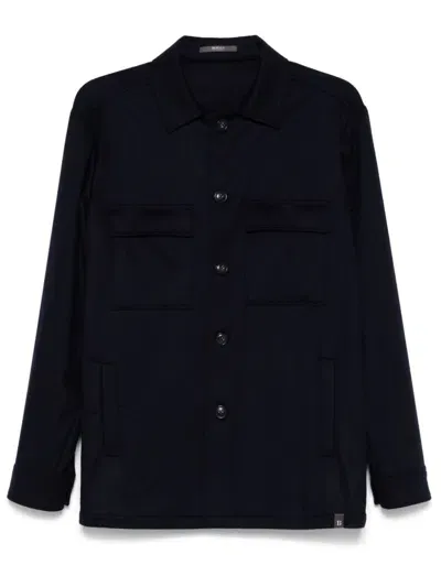 Boggi Milano Cashmere Shirt In Blue