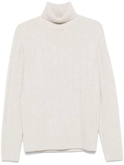 Boggi Milano Chunky-ribbed Sweater In White