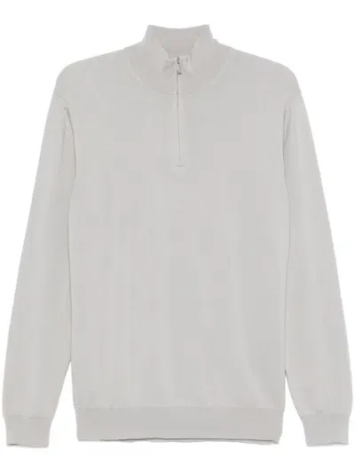 Boggi Milano Half-zip Sweater In Grau