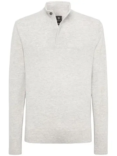 Boggi Milano Half-zip Sweater In Gray