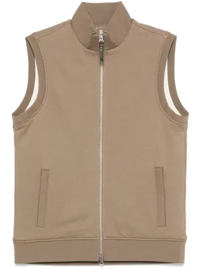 Boggi Milano High-neck Vest In Brown